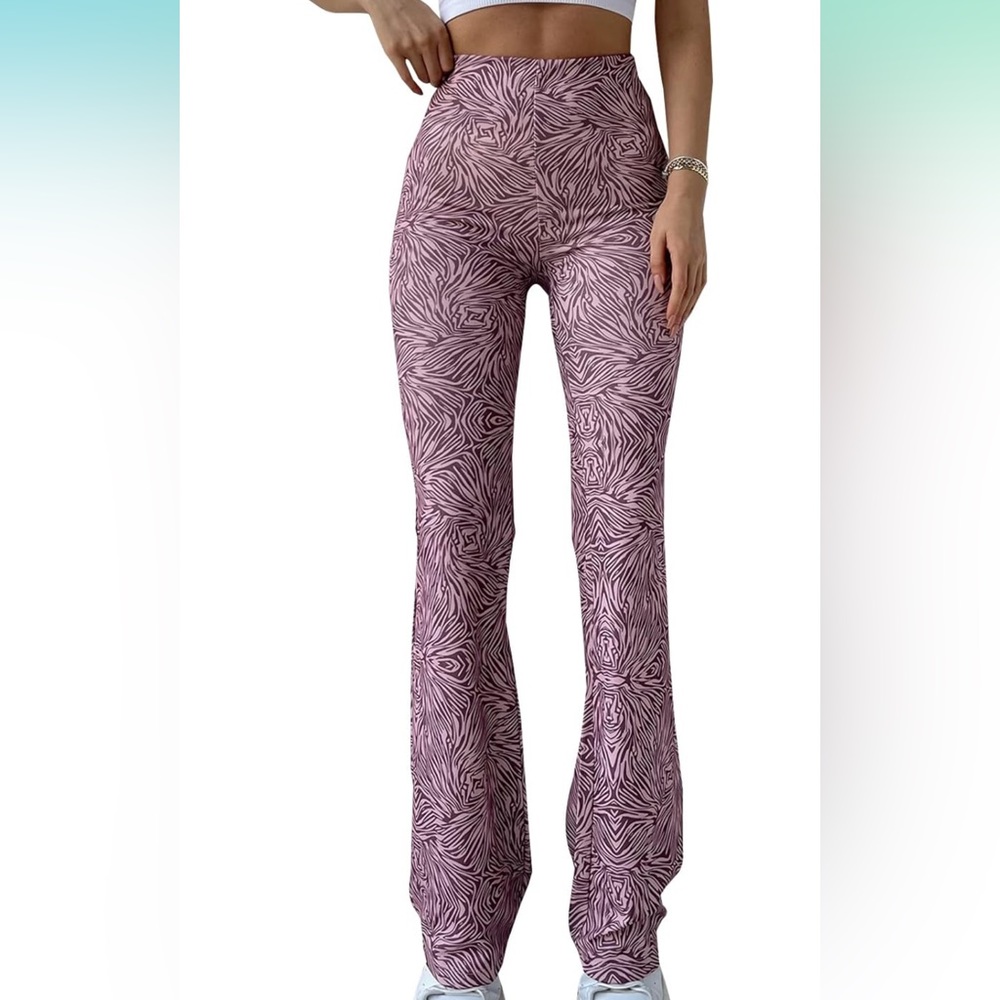 Flare Boho Leggings in Printed Purple